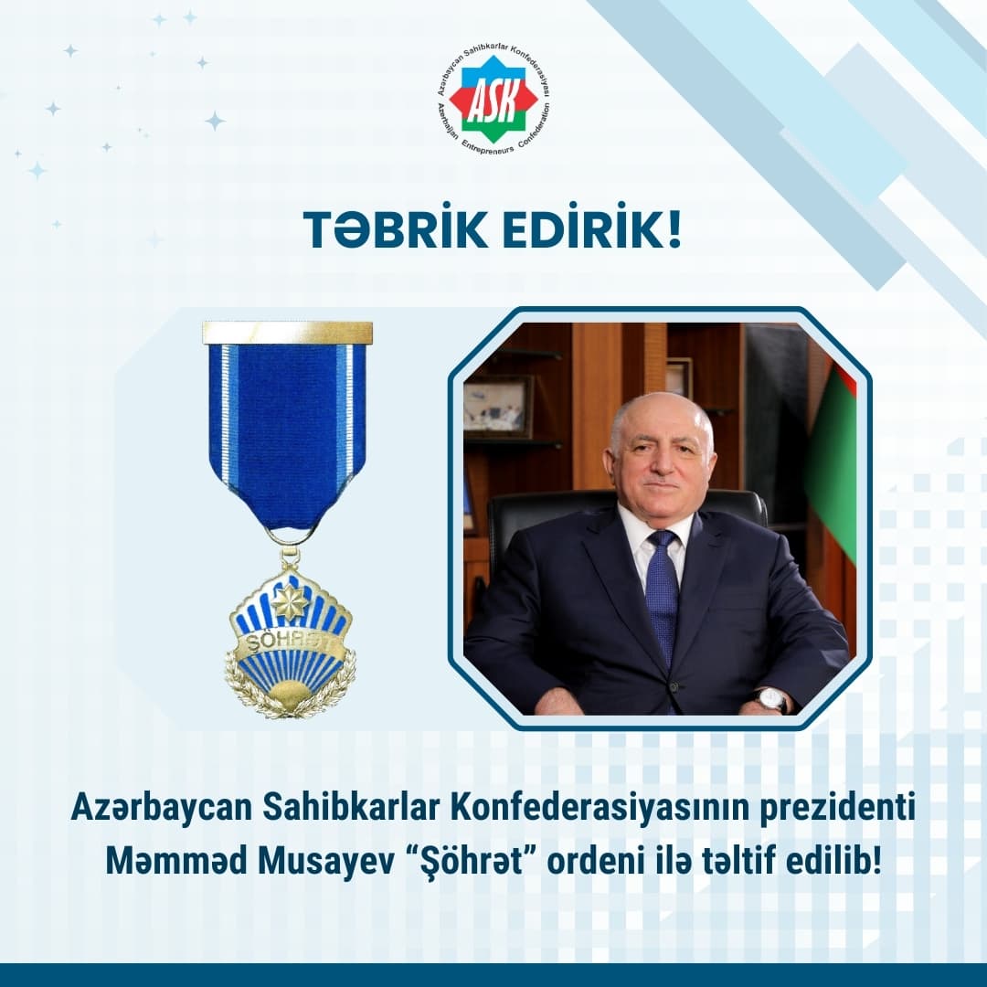Mammad Musayev Awarded the Order of Glory for Contributions to Entrepreneurship Development