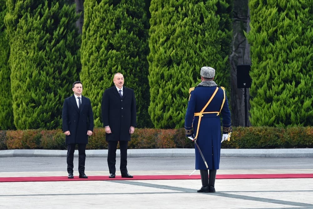 An official welcoming ceremony was held in Azerbaijan for President of Ukraine Volodymyr Zelenskyy